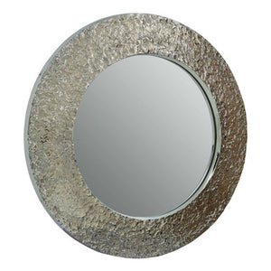 Akola Nickle Finish Round Wall Mirror