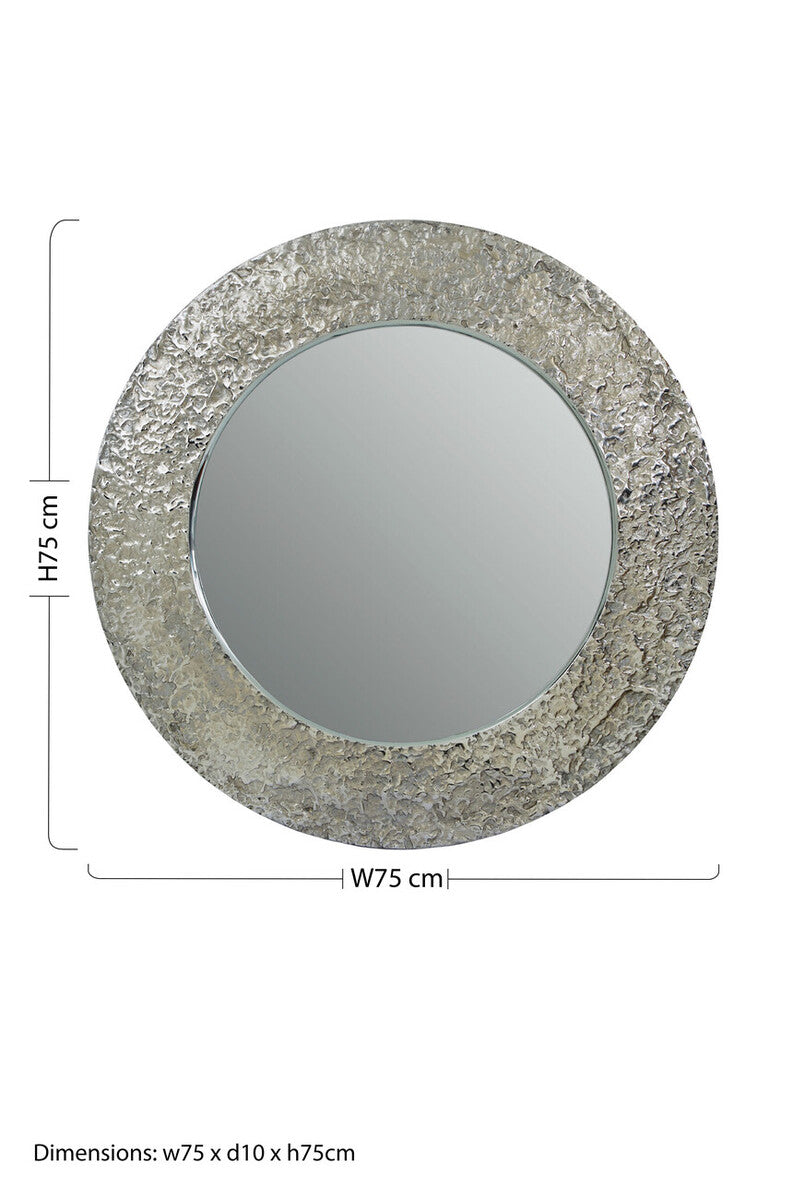 Akola Nickle Finish Round Wall Mirror - Image 7