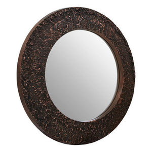 Akola Copper Finish Round Wall Mirror