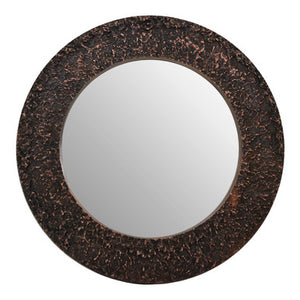 Akola Copper Finish Round Wall Mirror