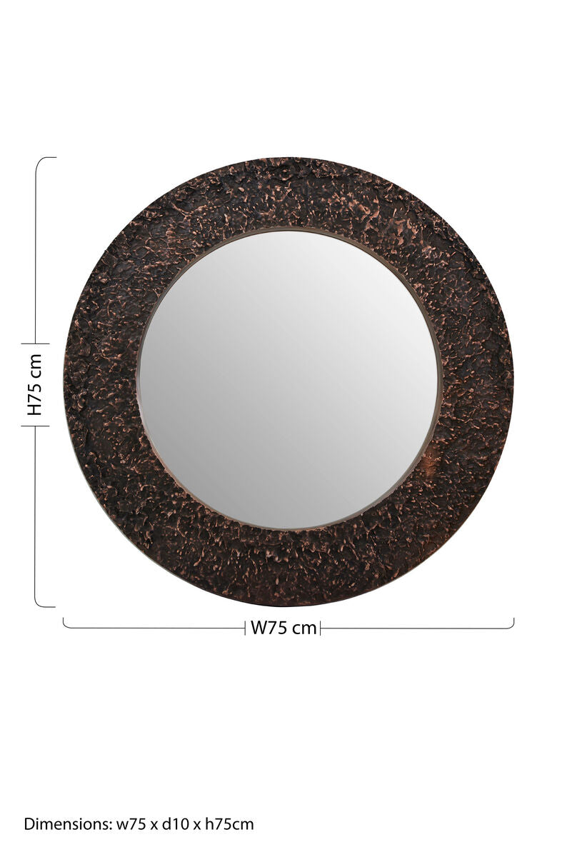 Akola Copper Finish Round Wall Mirror - Image 9