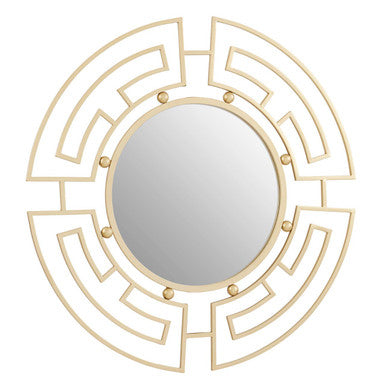 Jalal Gold Finish Rouund Wall Mirror