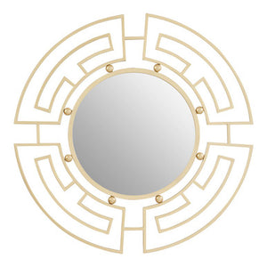 Jalal Gold Finish Round Wall Mirror