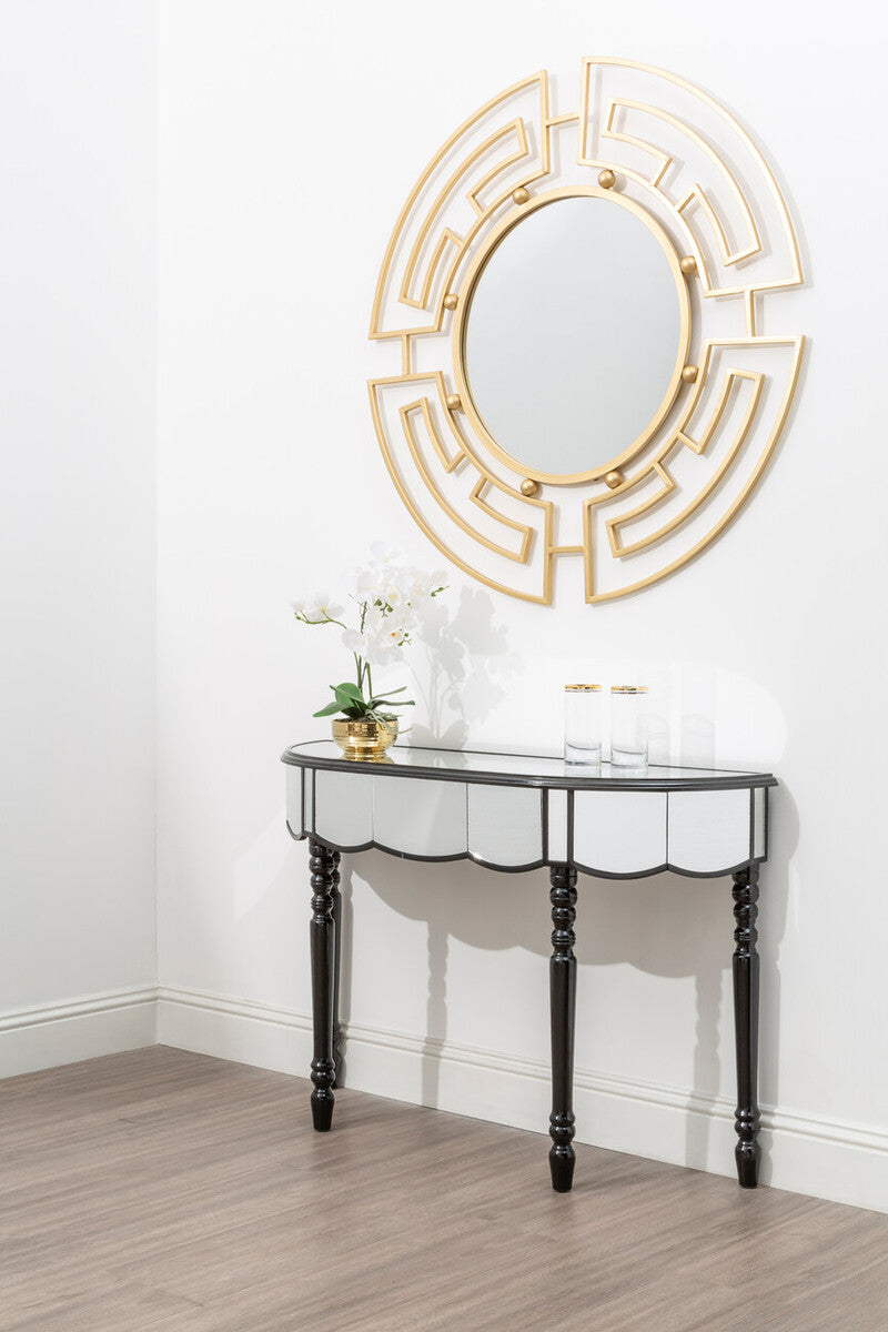 Jalal Gold Finish Rouund Wall Mirror