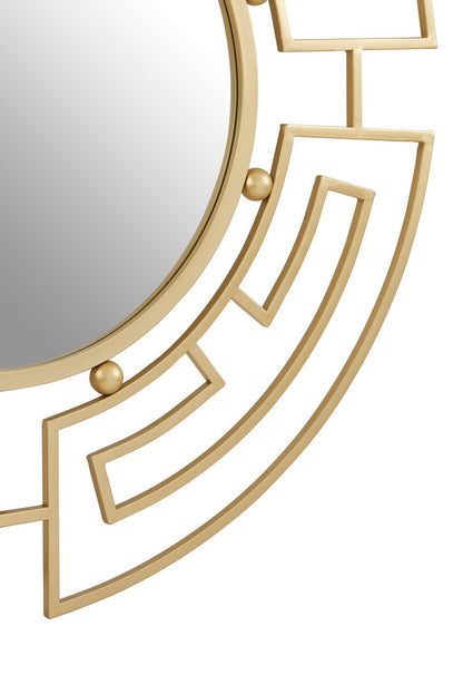 Jalal Gold Finish Rouund Wall Mirror