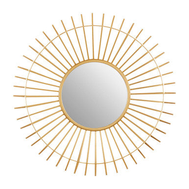 Gold sunburst mirror on a white background