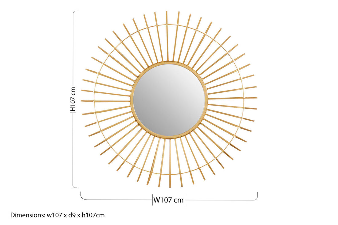 Beauly Round Gold Wall Mirror - Image 6