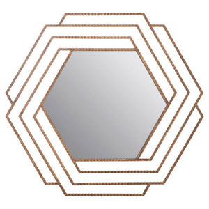 Beauly Antique Gold Hexagon Wall Mirror