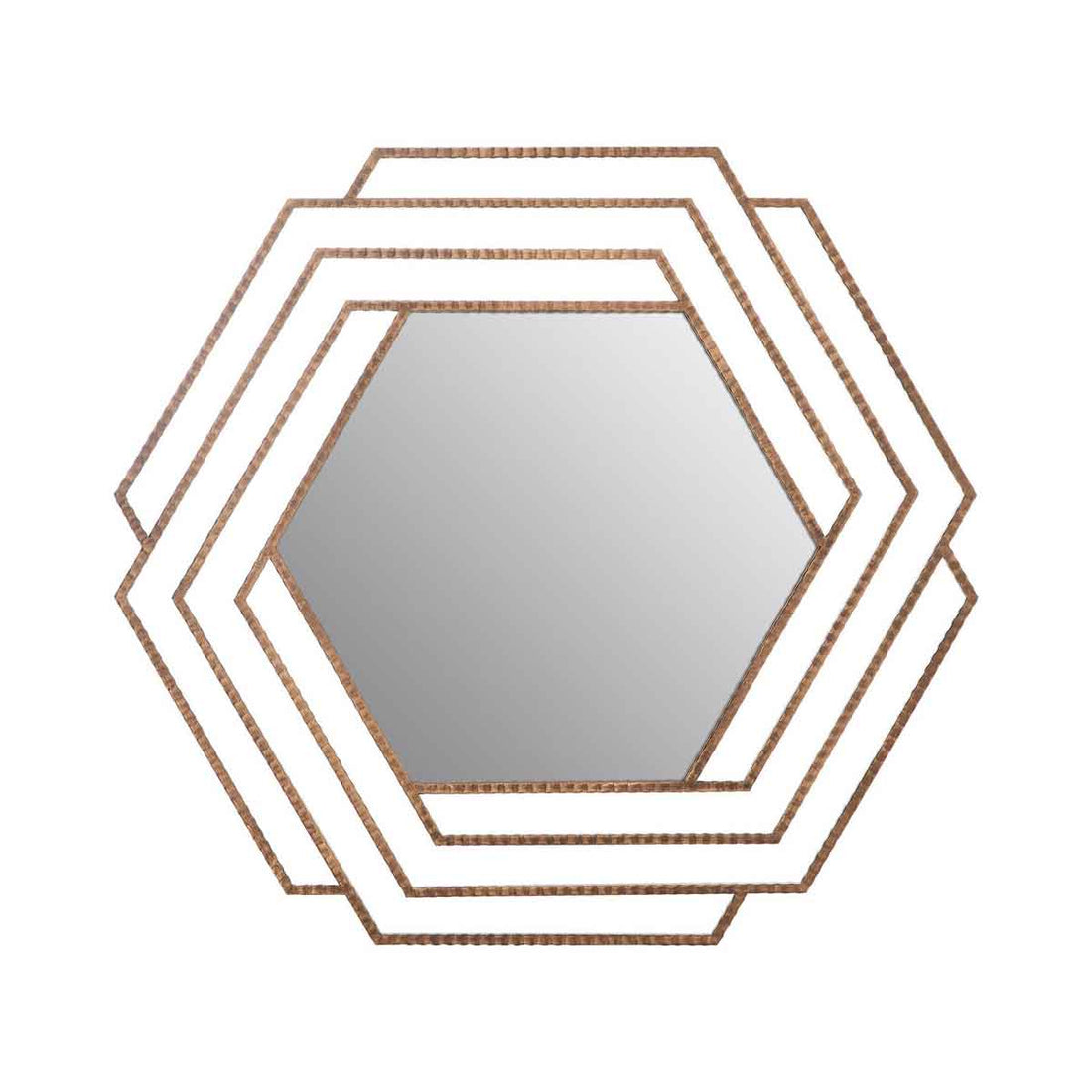 Beauly Antique Gold Hexagon Wall Mirror