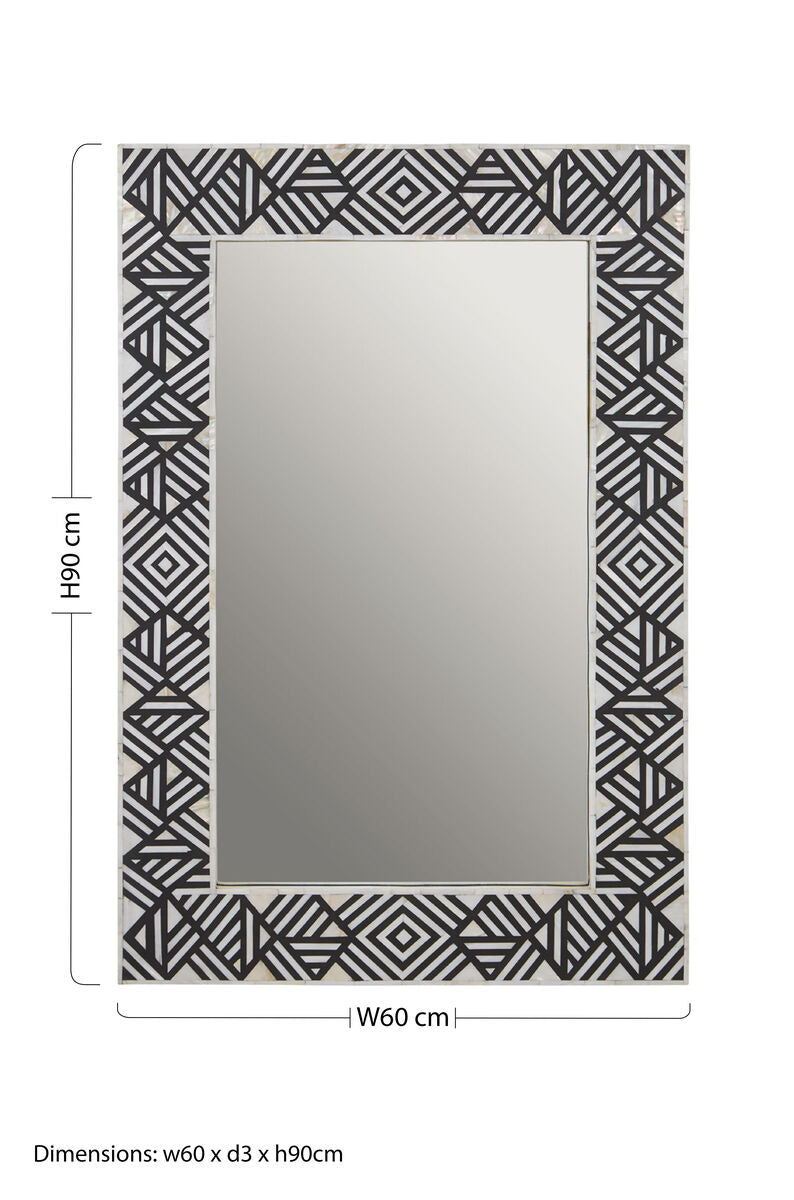 Fusion Black and Mother Of Pearl Wall Mirror - Image 4