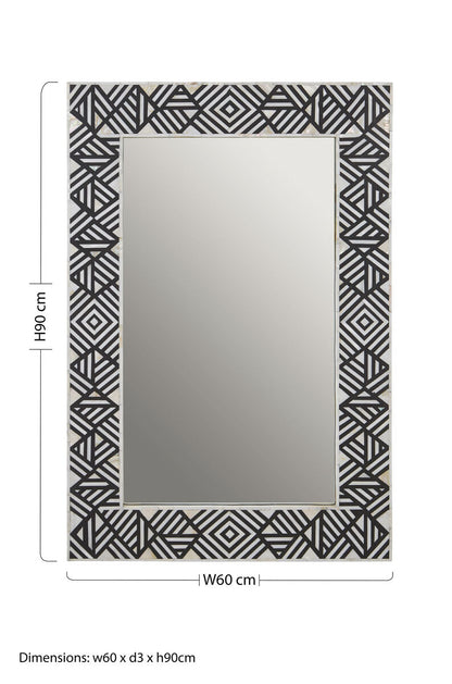 Fusion Black and Mother Of Pearl Wall Mirror