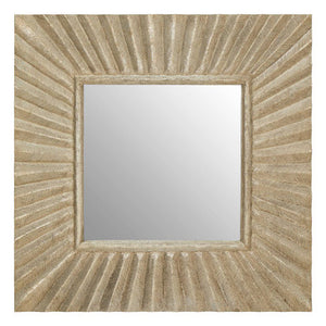 Square Wall Mirror with Textured Silver Frame | Fusion