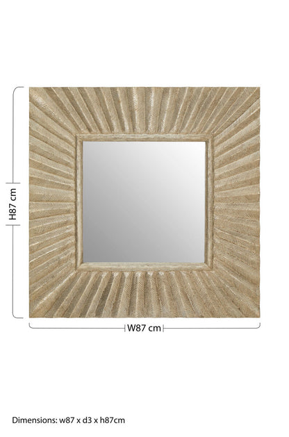 Fusion Square Wall Mirror with Textured Silver Frame