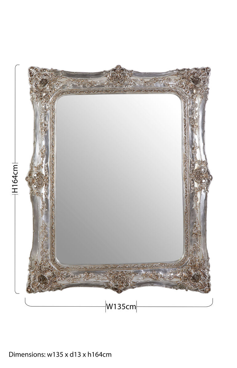 Marseille Champagne Baroque Style Wall Mirror