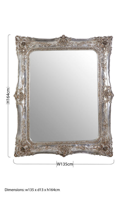 Marseille Champagne Baroque Style Wall Mirror