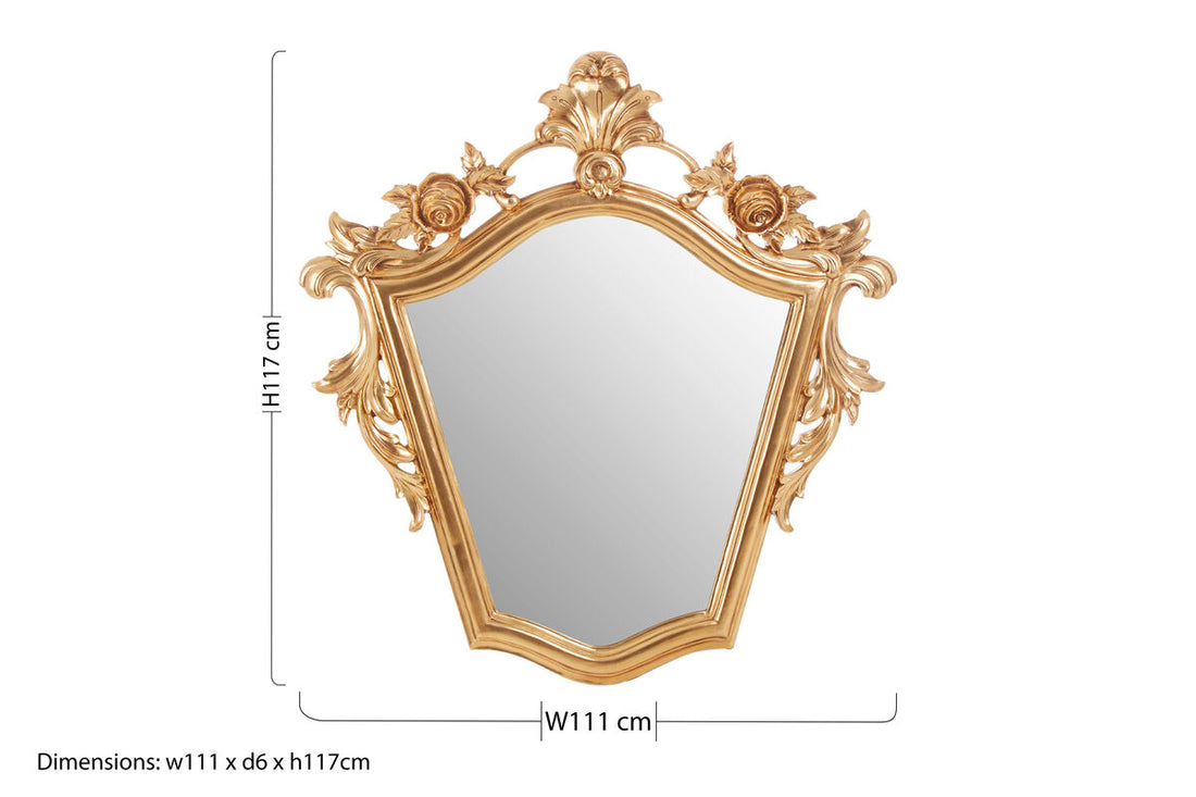 Marseille Gold Finish Tapered Wall Mirror