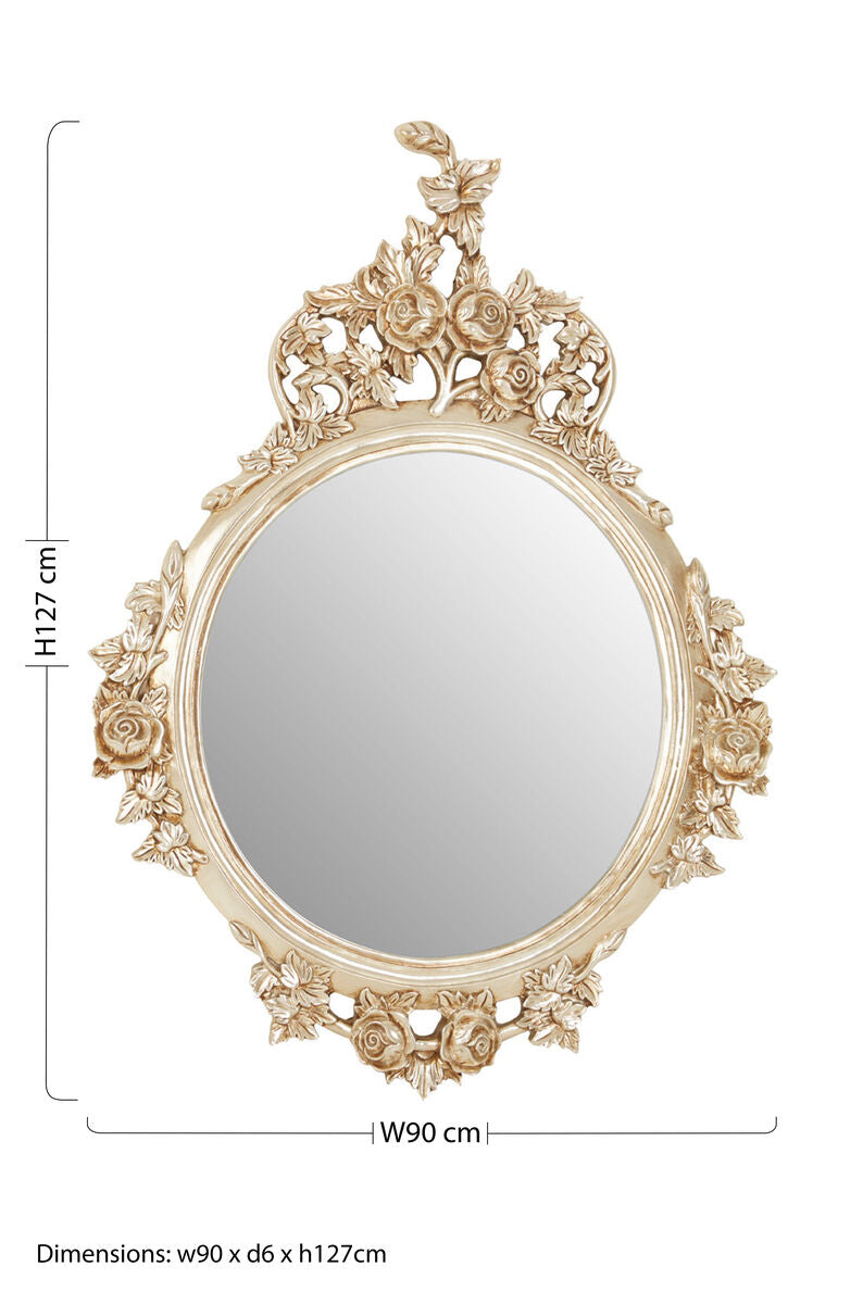 Marseille Champagne Finish Round Wall Mirror