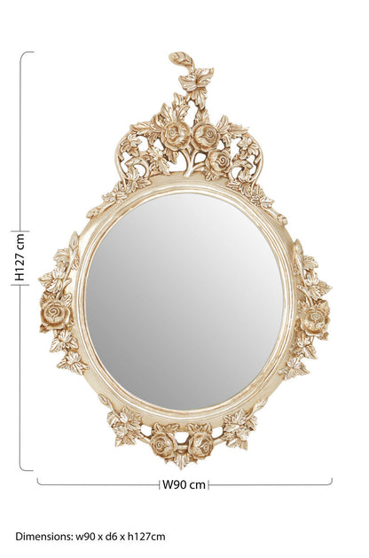 Marseille Champagne Finish Round Wall Mirror