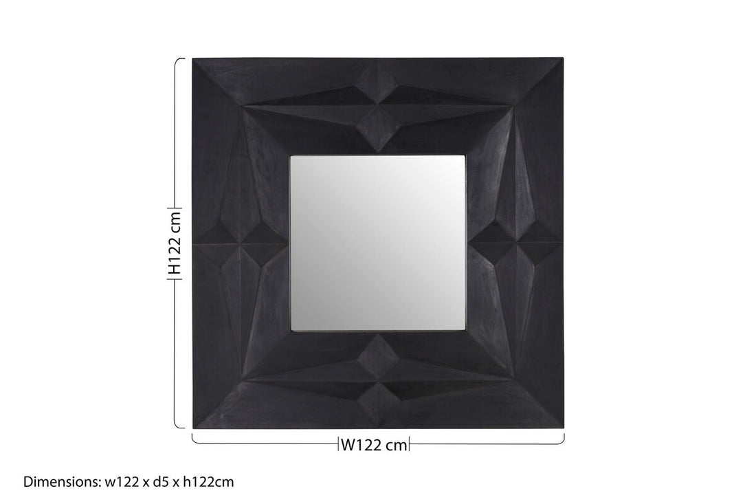 Sabari Black Finish Square Wall Mirror - Image 7