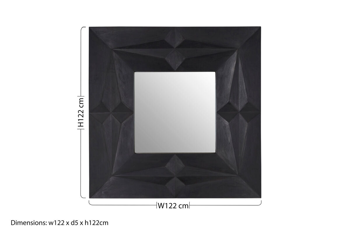Sabari Black Finish Square Wall Mirror - Image 7
