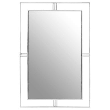 Rectangular mirror with decorative frame on a white background