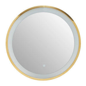 Avelino Illuminated LED Gold Round Mirror
