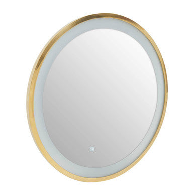 Avelino Illuminated Gold Round Mirror