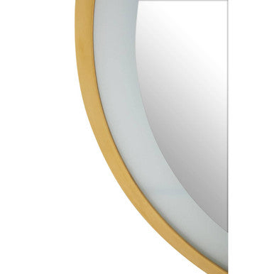 Avelino Illuminated Gold Round Mirror