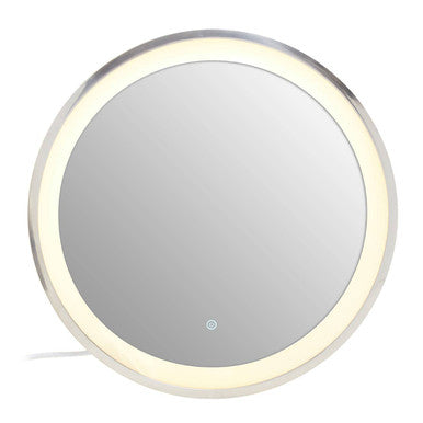 Avelino Illuminated Silver Round Mirror