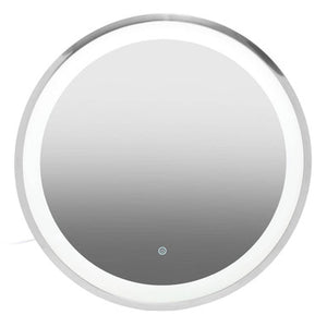 Avelino Illuminated LED Silver Round Mirror