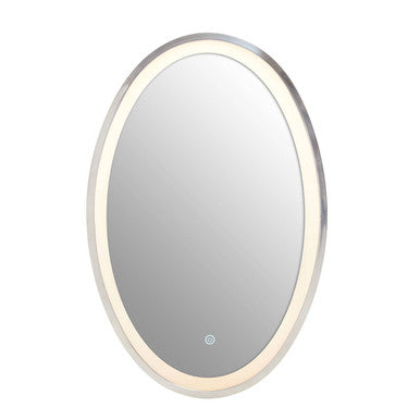 Avelino Illuminated Silver Oval Mirror