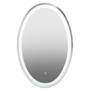 Illuminated LED Silver Oval Mirror | Avelino