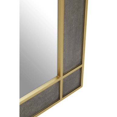 Deskey Grey Shagreen Effect Wall Mirror