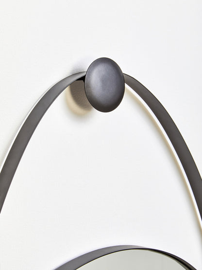 Trento Black Frame Hanging Loop Wall Mirror