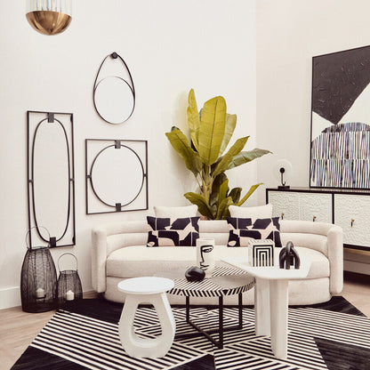 Trento Black Frame Hanging Loop Wall Mirror