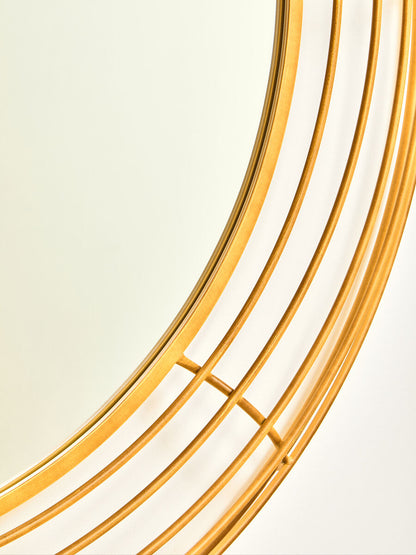 Trento Antique Gold Round Wall Mirror