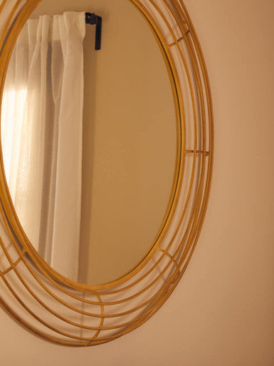 Trento Antique Gold Round Wall Mirror