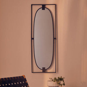 Trento Black Rectangular Wall Mirror