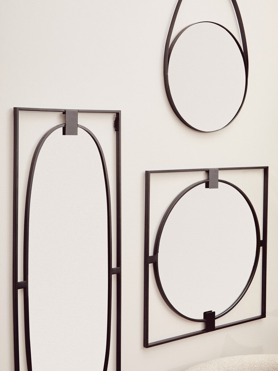 Trento Black Rectangular Wall Mirror