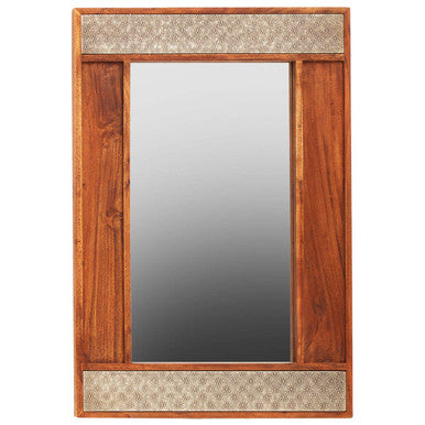 Boho Acacia Wood Wall Mirror