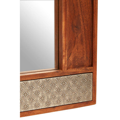 Boho Acacia Wood Wall Mirror - Image 5