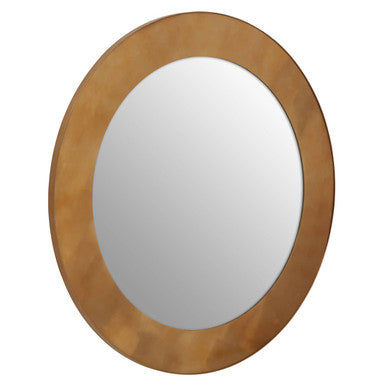 Grenoble Brushed Gold Round Wall Mirror