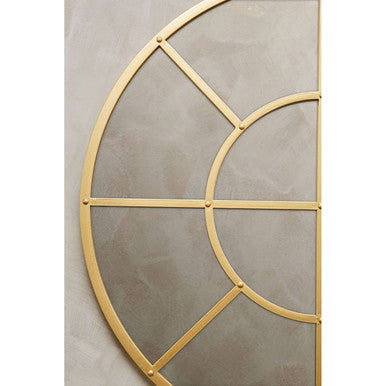 Descartes Gold Finish Round Wall Mirror