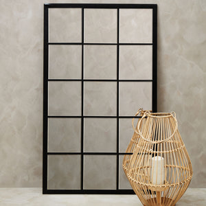 Descartes Black Large Grid Wall Mirror