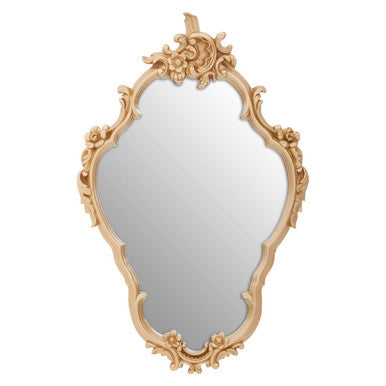 Decorative gold-framed mirror on a white background