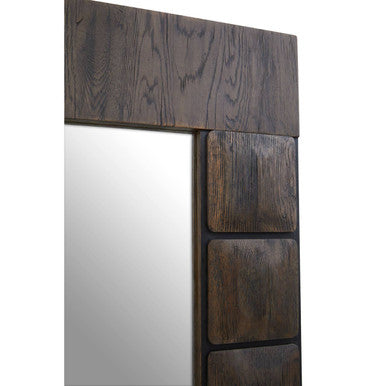 Lucca Recycled Dark Oak Wood Floor Mirror