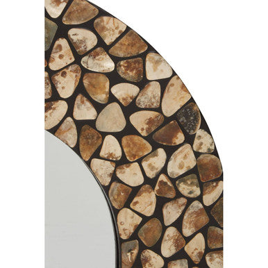 Palu Round Black Wall Mirror with Seashell Inlay - Image 5
