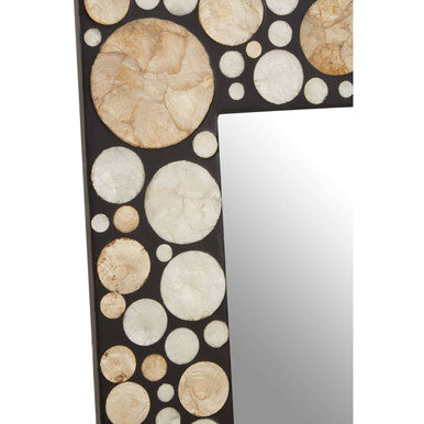 Palu Rectangular Black Wall Mirror with Shell Inlay - Image 4