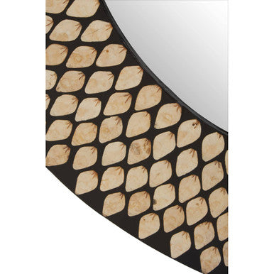 Palu Black And Gold Shell Wall Mirror