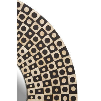 Palu Round Black Wall Mirror with Shell Inlay - Image 7